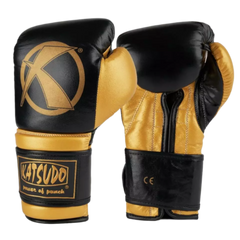 Katsudo Boxhandschuhe Fight, schwarz-gold