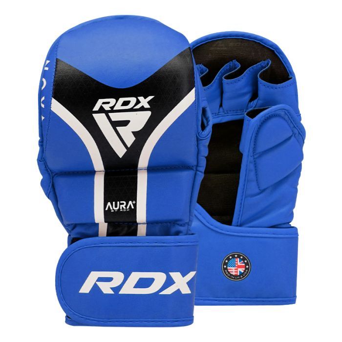 RDX grapplingové rukavice Aura+ T17, modro-čierne