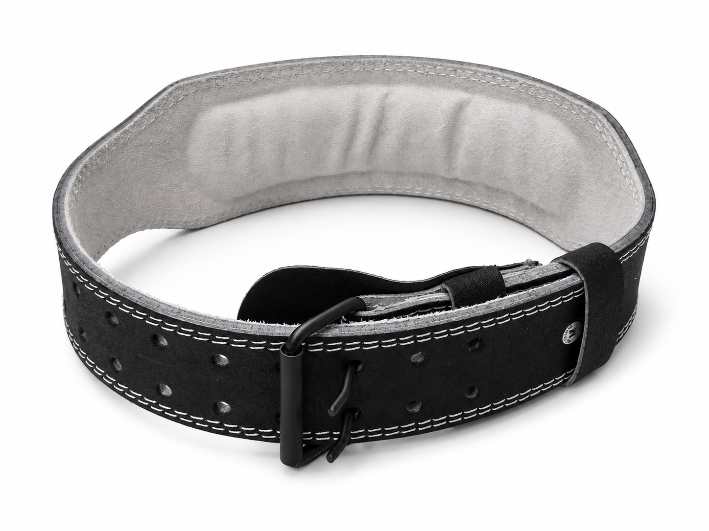 Cintura fitness Katsudo CoreLock in vera pelle 10 cm, nera