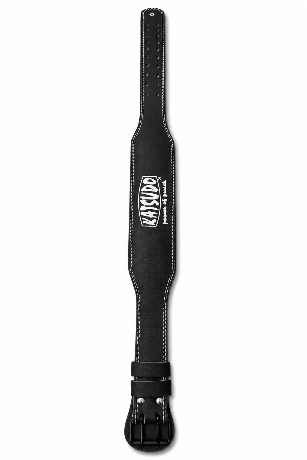 Cintura fitness Katsudo CoreLock in vera pelle 10 cm, nera