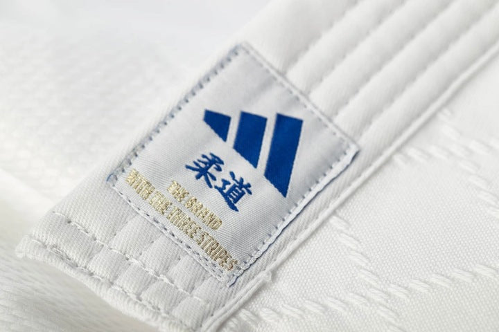 Adidas JU kimono z modrimi črtami Club 350 g, belo