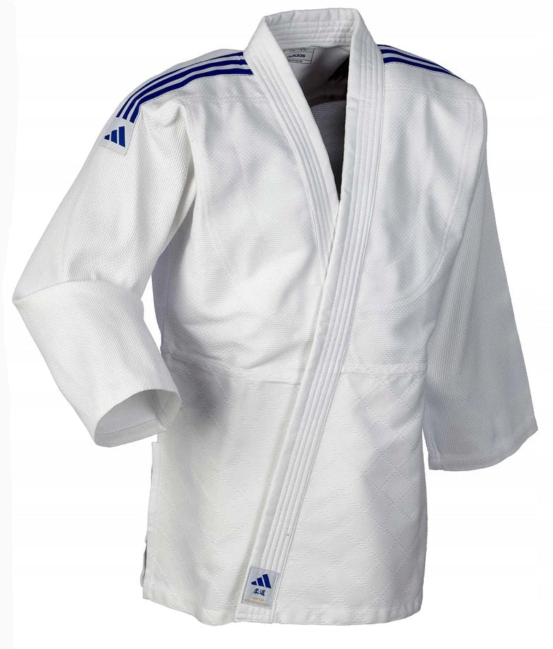 Adidas JU kimono z modrimi črtami Club 350 g, belo