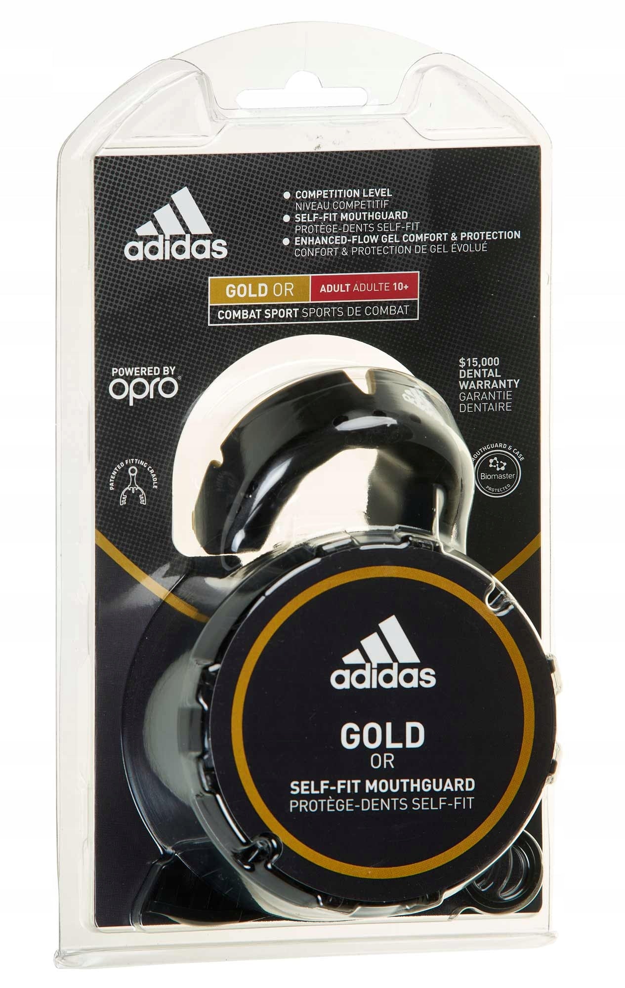 Adidas Senior paradenti Opro Gold, nero-oro