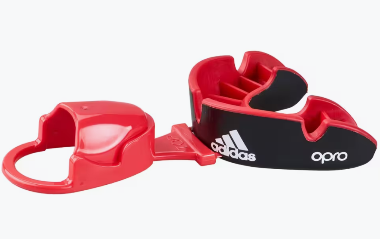 Adidas chránič zubov 4. generácie Opro Silver, čierno-červený