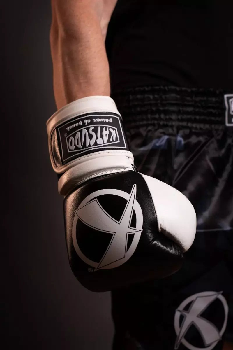 Katsudo boxerské Rukavice Fight, čierno biele