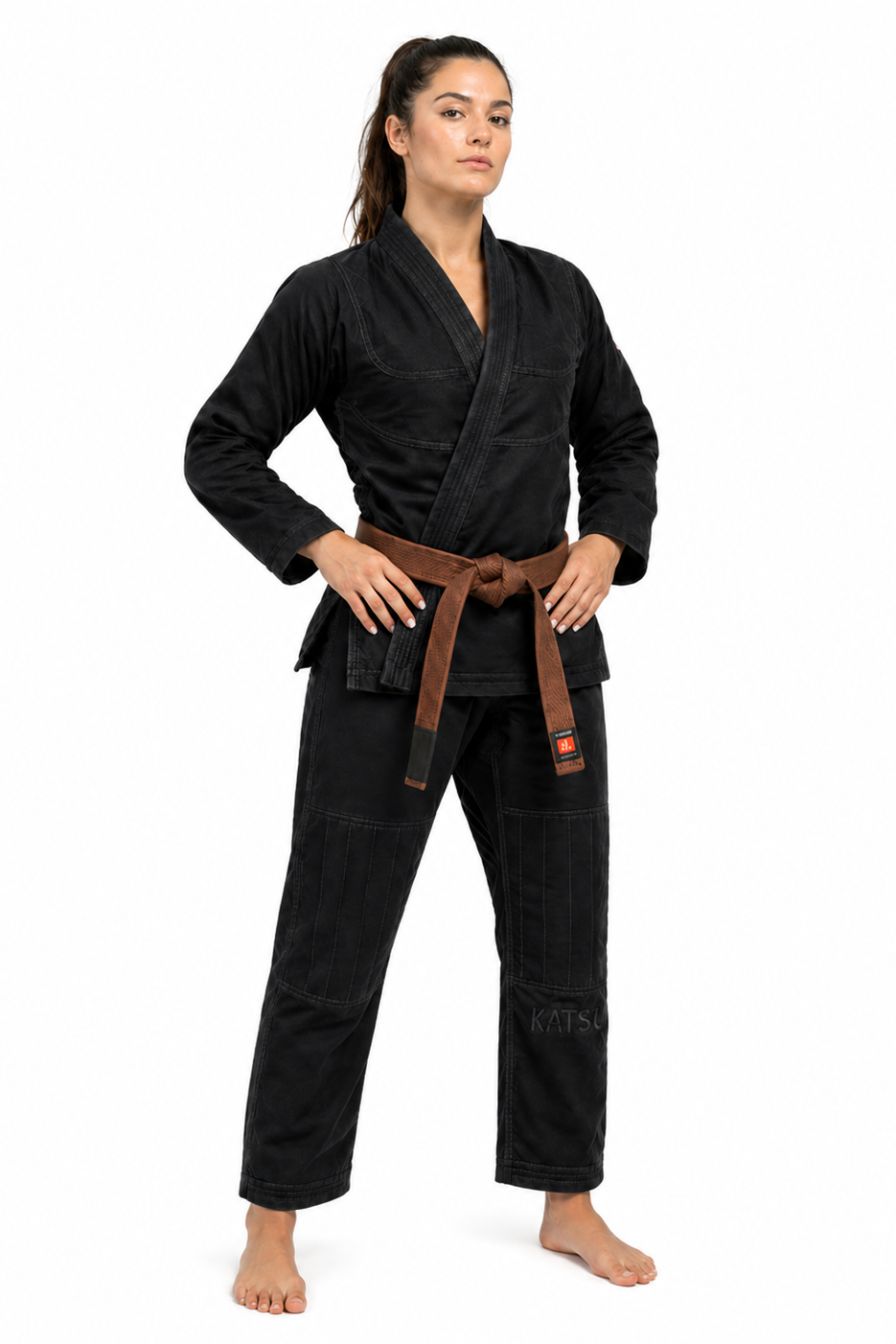 Kimono da Jiu Jitsu donna Katsudo Yori 450g, nero